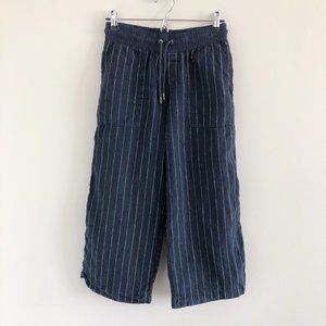 Athleta Navy Striped Wide Leg Pants